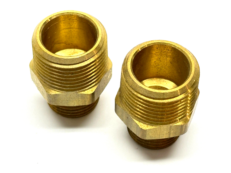 3/4" x 1/2" NPT Male Hex Nipple Brass LOT OF 2 - Maverick Industrial Sales