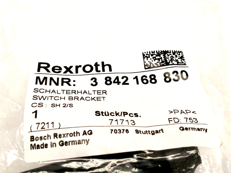 Bosch Rexroth 3842168830 Switch Bracket, SH 2/S - Maverick Industrial Sales