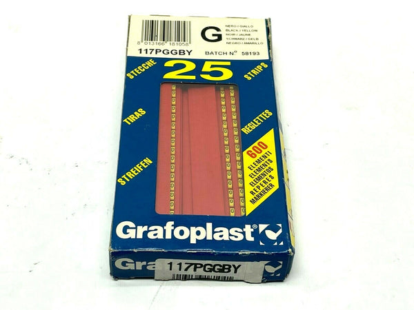 Grafoplast 117PGGBY Wiremarker Strips PKG OF 25 - Maverick Industrial Sales