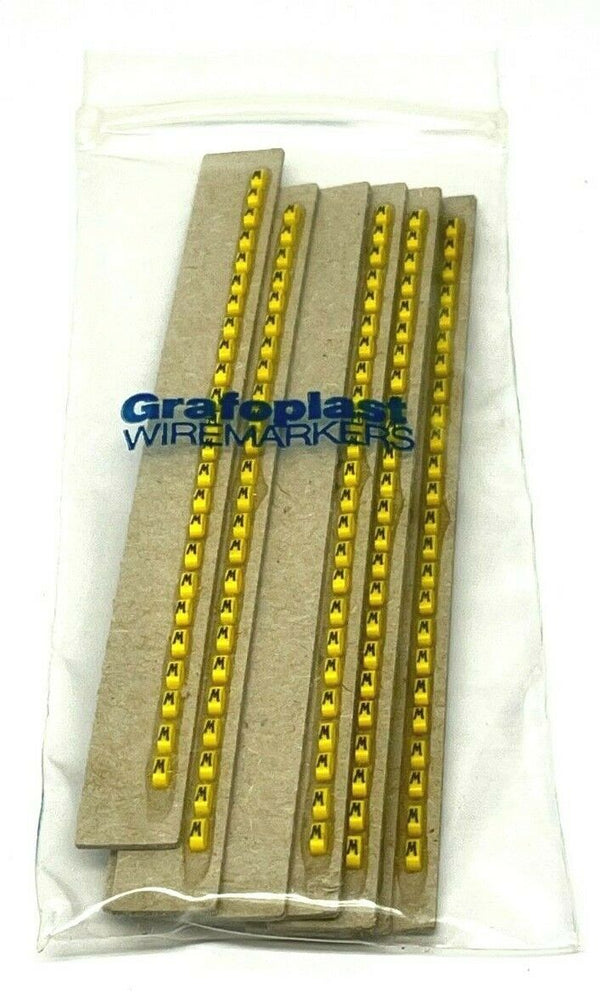 Grafoplast 117 Wire Markers W Black on Yellow 10 Strips - Maverick Industrial Sales