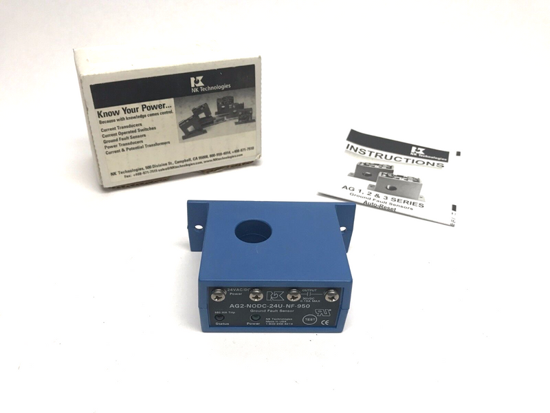 NK Technologies AG2-NODC-24U-NF-950 Ground Fault Sensor Detector - Maverick Industrial Sales