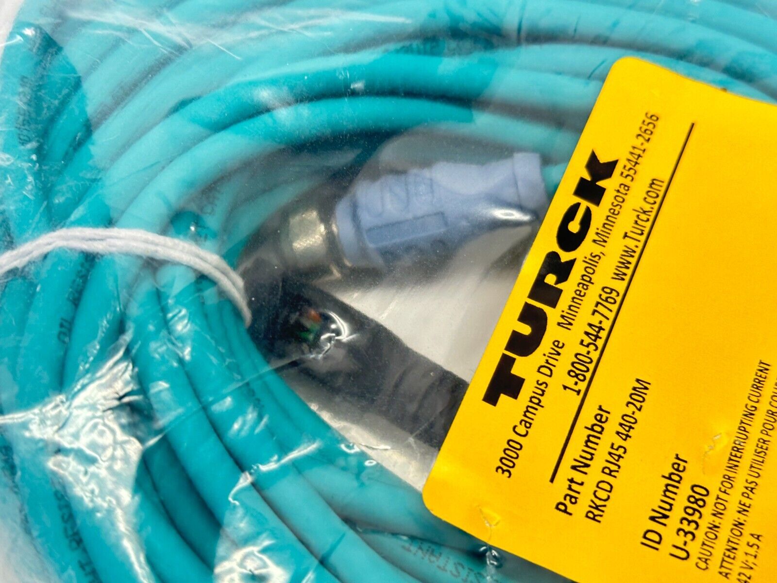 Turck RKCD RJ45 440-20M Ethernet Cordset Female M12 4-Pin - RJ45 20m U-33980 - Maverick Industrial Sales