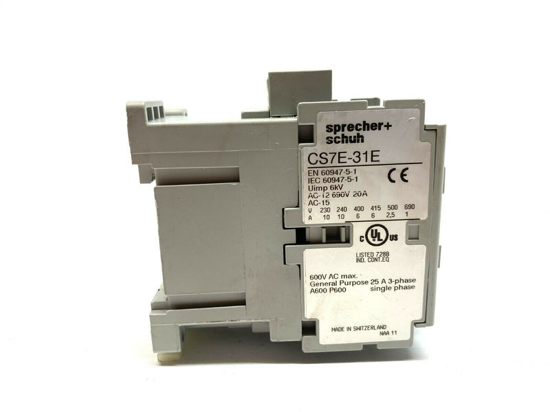 Sprecher+Schuh CS7E-31E-24E Standard Control Relay 4 Pole - Maverick Industrial Sales