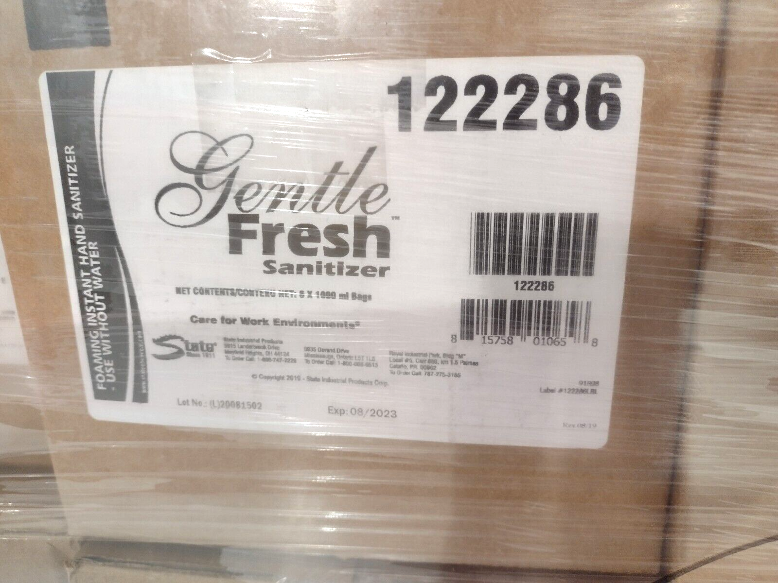 Gentle Fresh 122286 Foaming Non-Alcohol HS 1000ML *Expires 6/23* 75 Cases - Maverick Industrial Sales