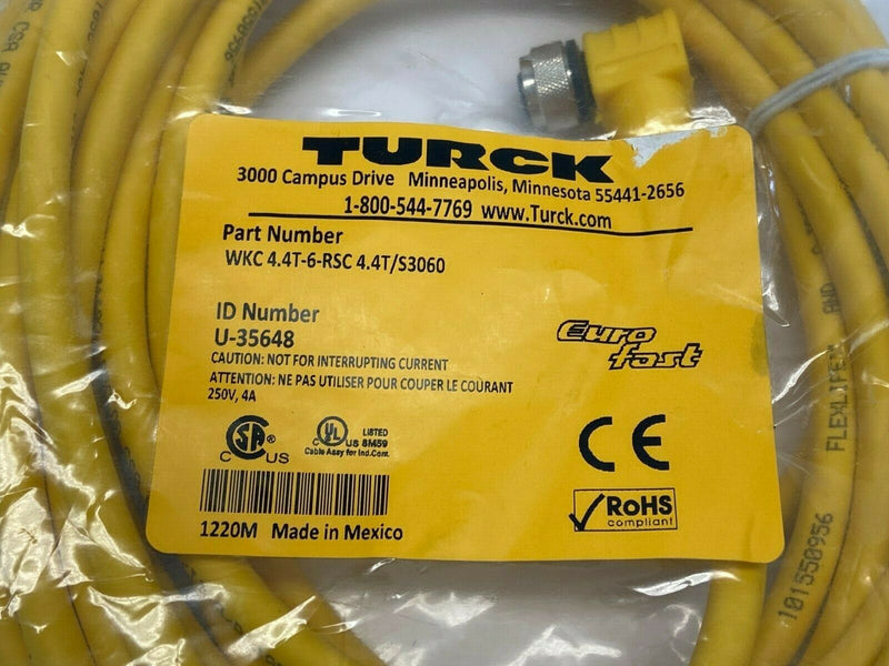 Turck WKC 4.4T-6-RSC 4.4T/S3060 Eurofast Double Ended Cordset U-35648 - Maverick Industrial Sales