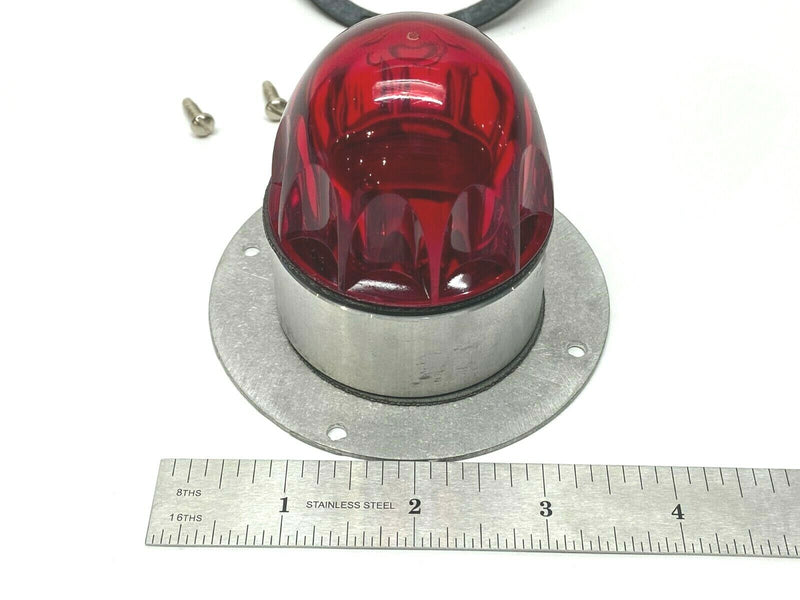 Cone Red Cover Safety Light Lens 3-1/2" Base 1" Keyway For Bulb - Maverick Industrial Sales