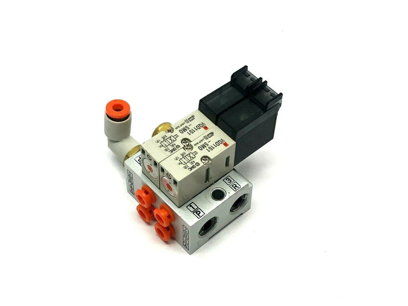 SMC VV4QD15-02N3T Manifold Base w/ VDQ1151-5MO Solenoid Valves - Maverick Industrial Sales