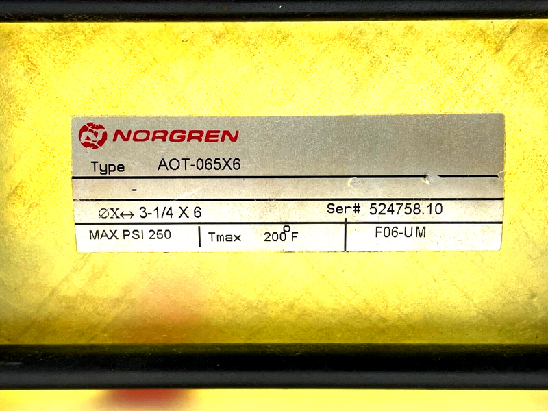 Norgren AOT-065X6 Cylinder 250PSI - Maverick Industrial Sales