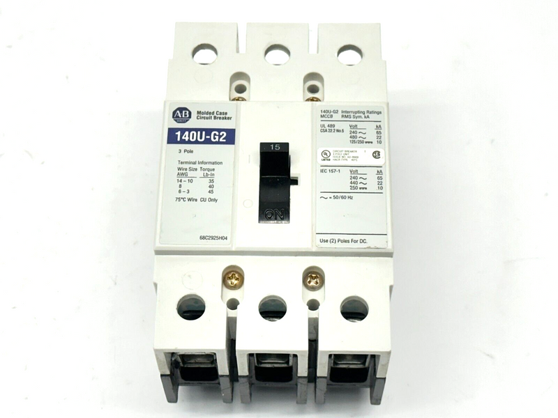 Allen Bradley 140U-G2C3-C15 Circuit Breaker 3-Pole 15A 600V 3PH - Maverick Industrial Sales