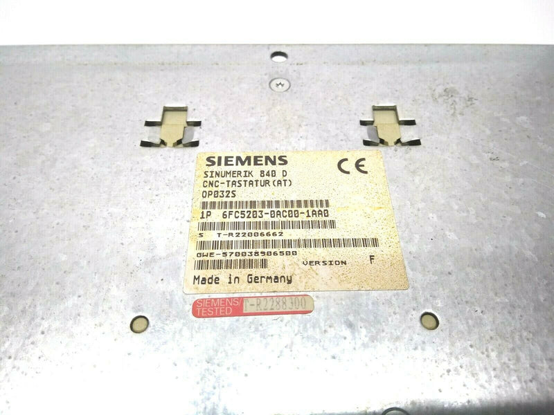 Siemens 1P 6FC5203-0AC00-1AA0 Sinumerik 840 D CNC Tastatur OP032S Ver. F - Maverick Industrial Sales