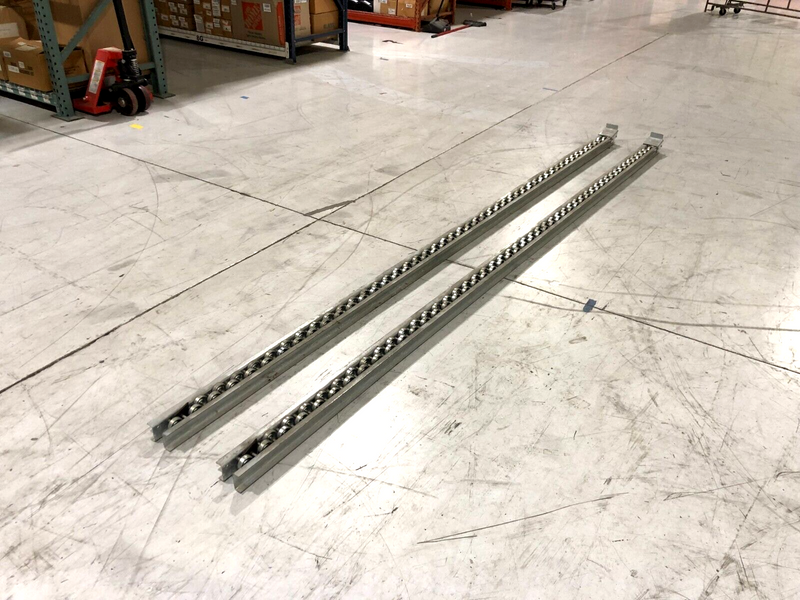 Gravity Flow Rolling Conveyor, 3-3/4"W x 150"L, LOT OF 2 Sections - Maverick Industrial Sales