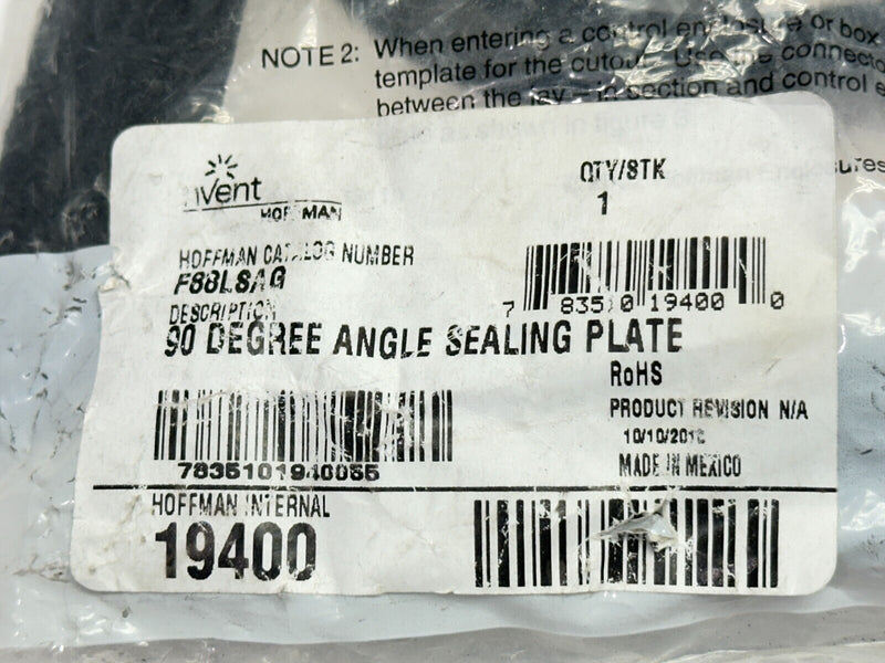 Hoffman F88LSAG nVent 90 Angle Sealing Plate 8" x 8" 19400 - Maverick Industrial Sales