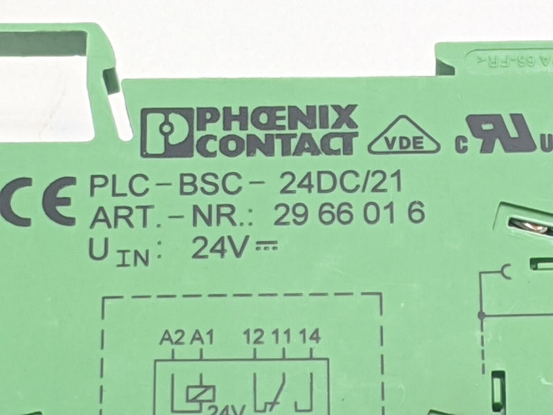 Phoenix Contact PLC-BSC-24DC/21 Relay Base 2966016 w/ 2966618 Relay - Maverick Industrial Sales