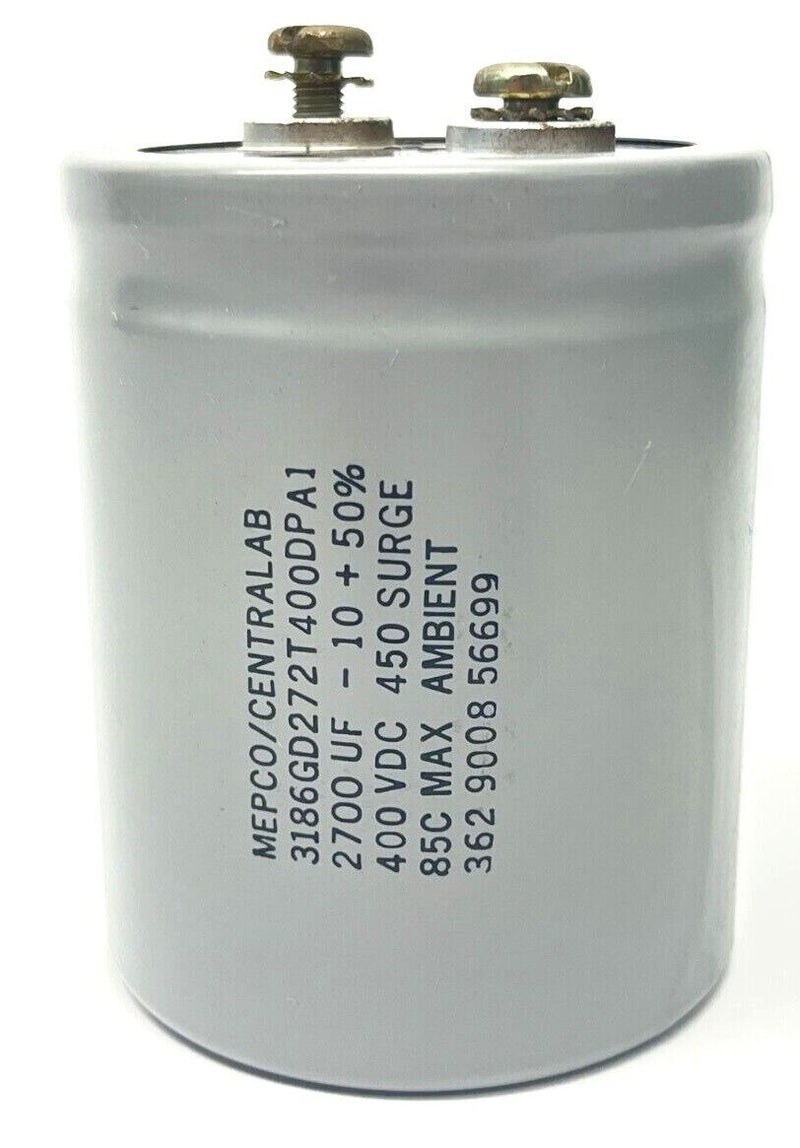 Mepco/Centralab 3186GD272T400DPA1 Capacitor 2700 UF 400VDC 36 2 9008 56699 - Maverick Industrial Sales