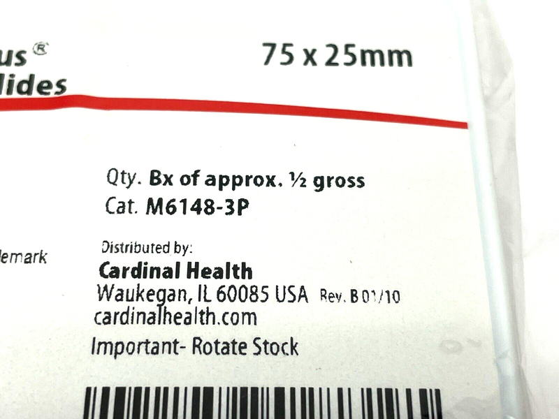 Cardinal Health M6148-3P Microscope Slides 1/2 Gross - Maverick Industrial Sales