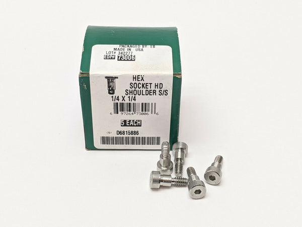 73006 SS Socket Head Shoulder Screw 1/4"x1/4" Shoulder 10-24 BOX OF 5 - Maverick Industrial Sales