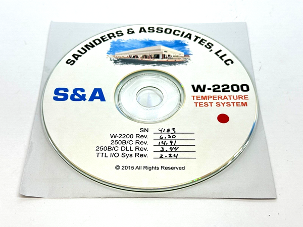 S&A W-2200 Temperature Test System Software - Maverick Industrial Sales