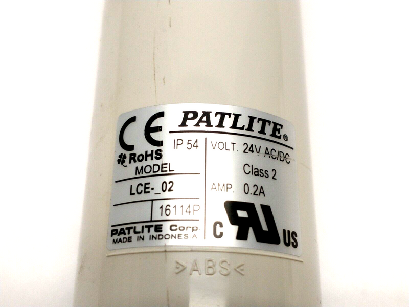 Patlite LCE-102-R Audible Signal Tower Stack Light, Red, 24V AC/DC - Maverick Industrial Sales