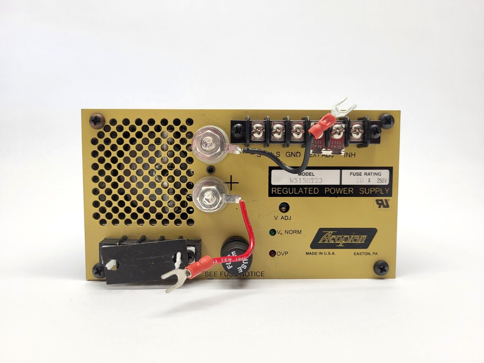 Acopian W515MT23 Regulated Power Supply 90-132V Input 23A 5-15V - Maverick Industrial Sales