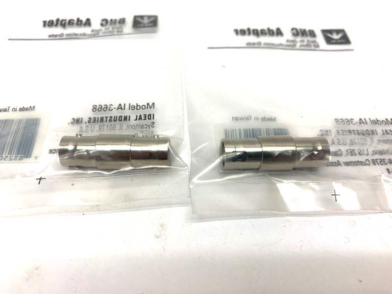 Ideal IA-3668 BNC Adapter Straight Jack to Jack 50 Ohm LOT OF 2 - Maverick Industrial Sales