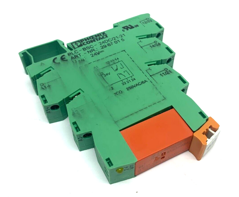 Phoenix Contact PLC-BSC-24DC/21-21 Relay Base 2967015 w/ Schrack RTE25024 Relay - Maverick Industrial Sales