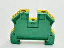 Weidmuller 1010300000 WPE 10 Terminal Ground Block Green/Yellow 1200A LOT OF 5 - Maverick Industrial Sales