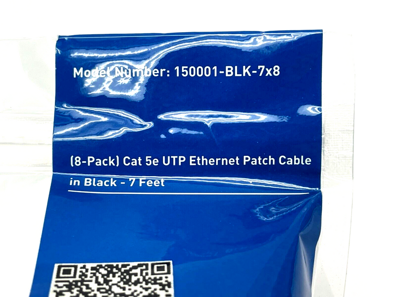 Cable Matters 150001-BLK-7x8 CAT5e Patch Cord PKG OF 8 - Maverick Industrial Sales