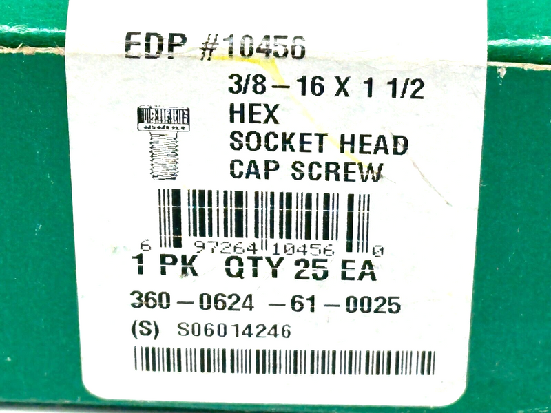 360-0624-61-0025 3/8-16 X 1 1/2 Hex Socket Head Cap Screw BOX OF 25 - Maverick Industrial Sales