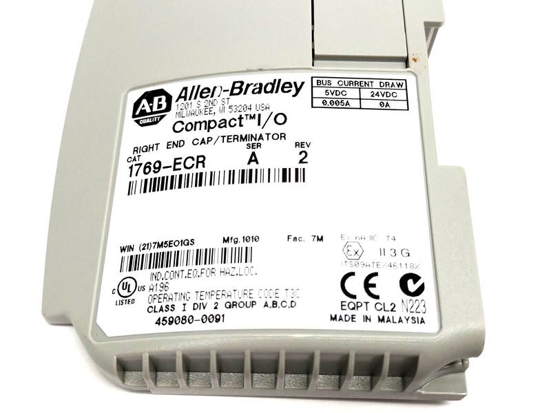 Allen Bradley 1769-ECR Ser. A Rev. 2 CompactLogix Right End Cap - Maverick Industrial Sales