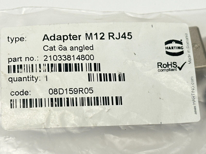 Harting 21 03 381 4800 Adapter M12 RJ45 Cat 6a Angled - Maverick Industrial Sales