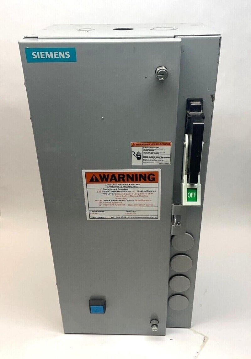 Siemens 17EUE92BC13 Combination Magnetic Motor Starter, 3PH Class 17/18 - Maverick Industrial Sales