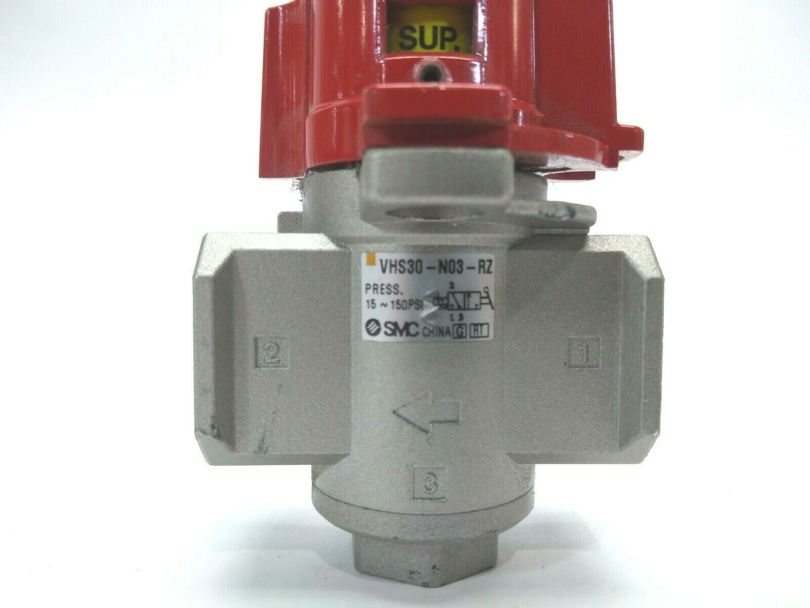 SMC VHS30-N03-RZ Hand Lockout Valve 3 Port Right to Left Flow - Maverick Industrial Sales