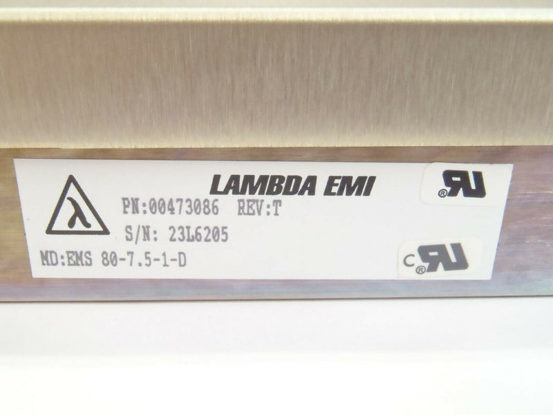 Lambda EMI 00473086 REV: T EMS 80-7.5-1-D 83-473-000 Power Supply - Maverick Industrial Sales