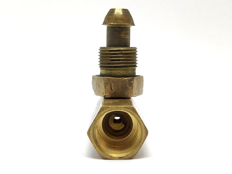 Unbranded CGA-580 Brass Cylinder Adapter w/ Valve DAMAGED - Maverick Industrial Sales