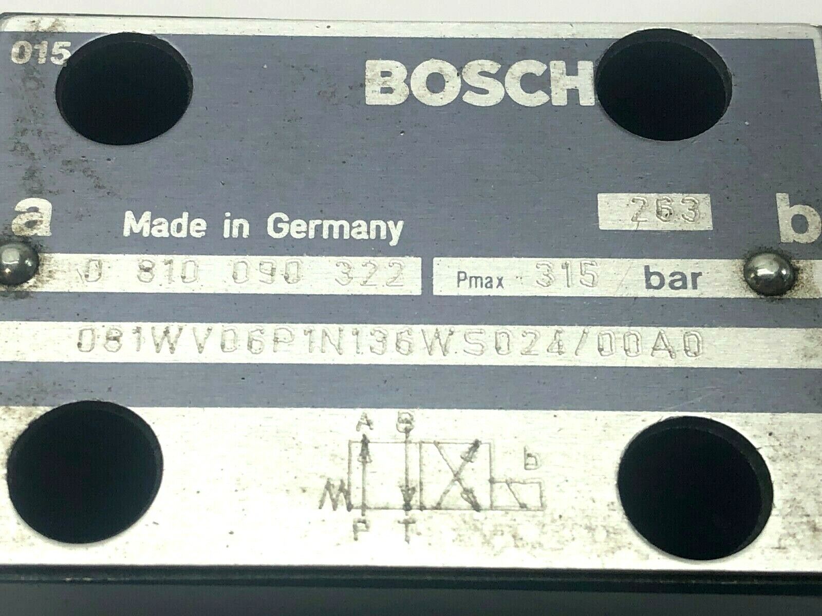 Bosch 0 810 909 322 Hydraulic Solenoid Valve 315 Bar - Maverick Industrial Sales