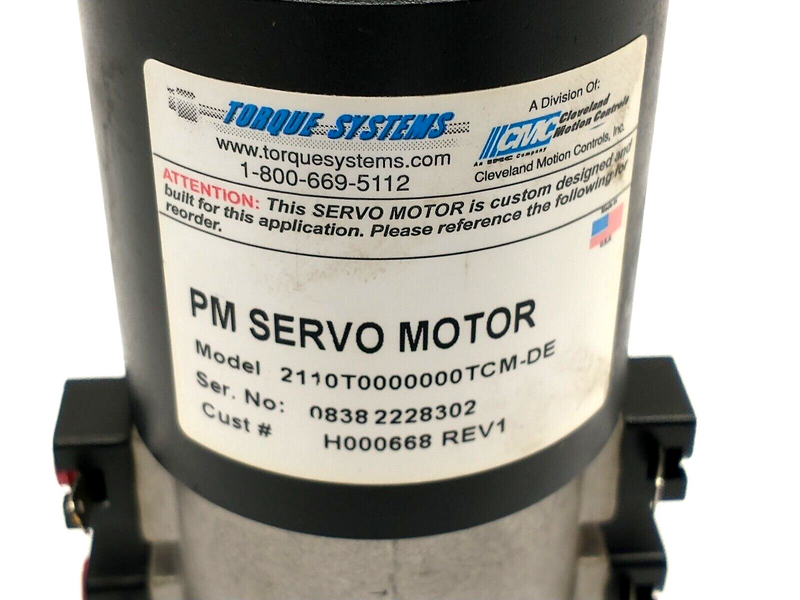 CMC Torque Systems 2110T0000000TCM-DE PM Servo Motor, Sheffield Discovery III - Maverick Industrial Sales