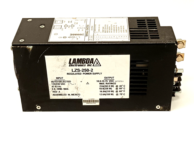 Lambda LZS-250-2 AC/DC Regulated Power Supply 115/230 VAC to 10.0-15.75 VDC - Maverick Industrial Sales