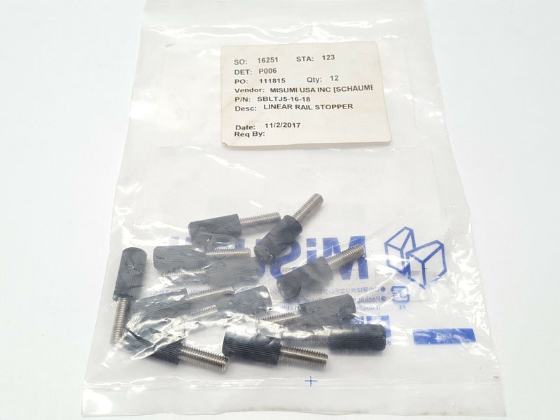 Lot of 16 Misumi SBLTJ5-16-18 Stopper Bolts for Linear Guides - Maverick Industrial Sales