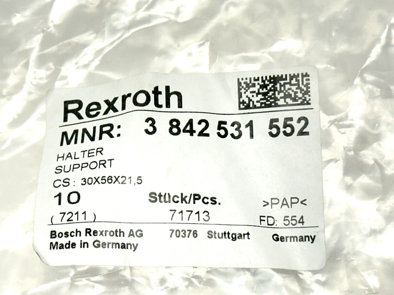 Bosch Rexroth 3842531552 Lateral Guide Support BAG OF 8 - Maverick Industrial Sales