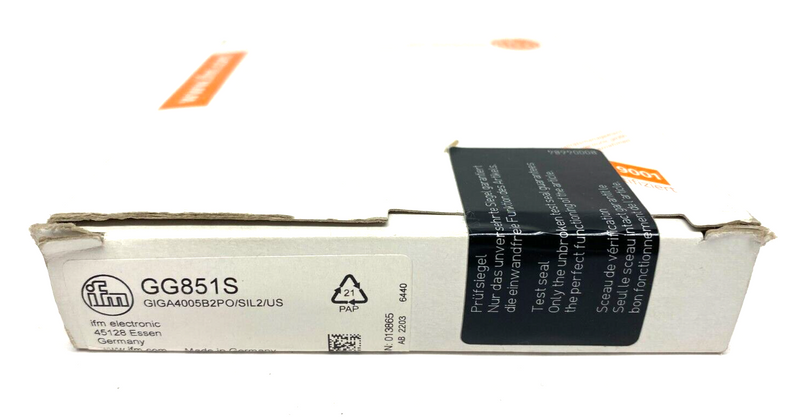 Ifm GG851S Fail-Safe Inductive Proximity Sensor GIGA4005B2PO/SIL2/US - Maverick Industrial Sales