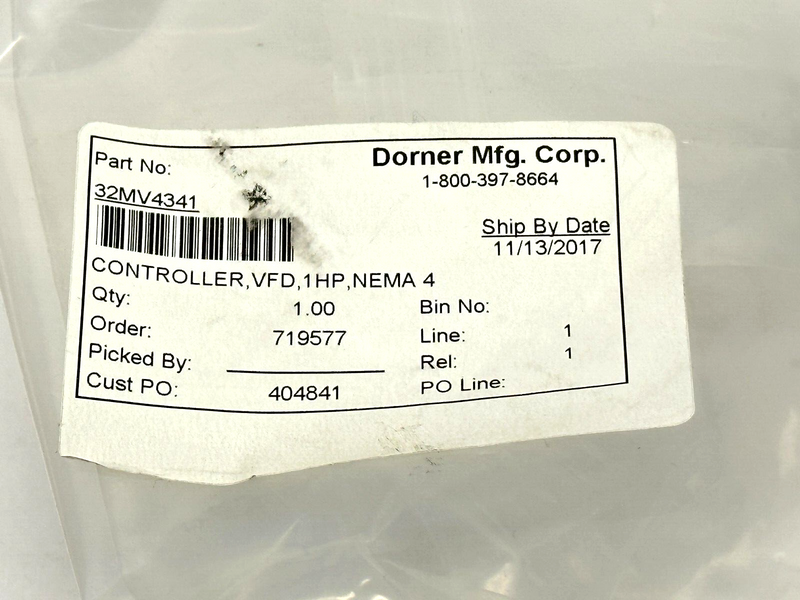 Dorner 32MV4341 Industrial & Sanitary Speed VFD Controller 1HP 460V 60Hz 1-Phase - Maverick Industrial Sales