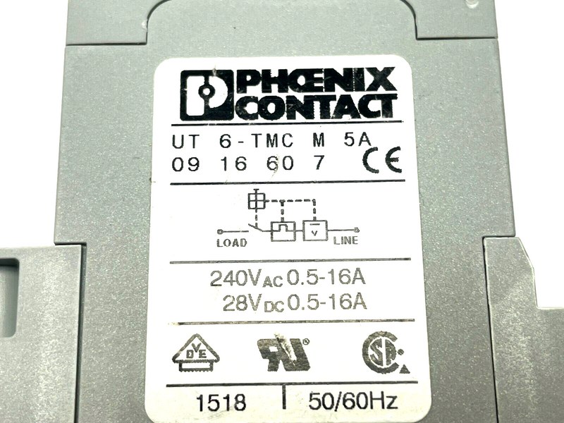 Phoenix Contact UT 6-TMC M 5A Thermomagnetic Device Circuit Breaker 0916607 - Maverick Industrial Sales