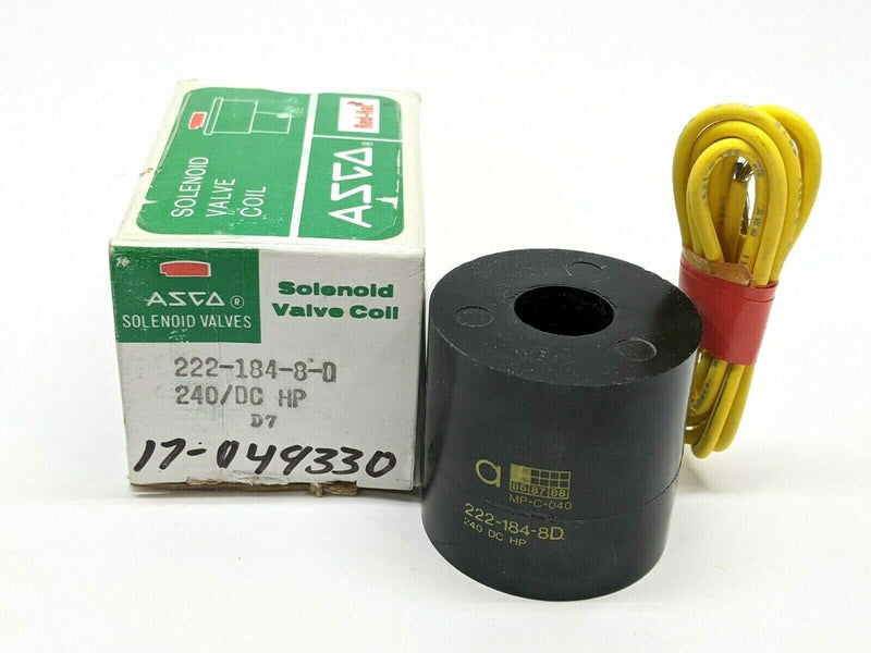 Asco 222-184-8-D Red Hat Solenoid Valve Coil 240/DC HP - Maverick Industrial Sales