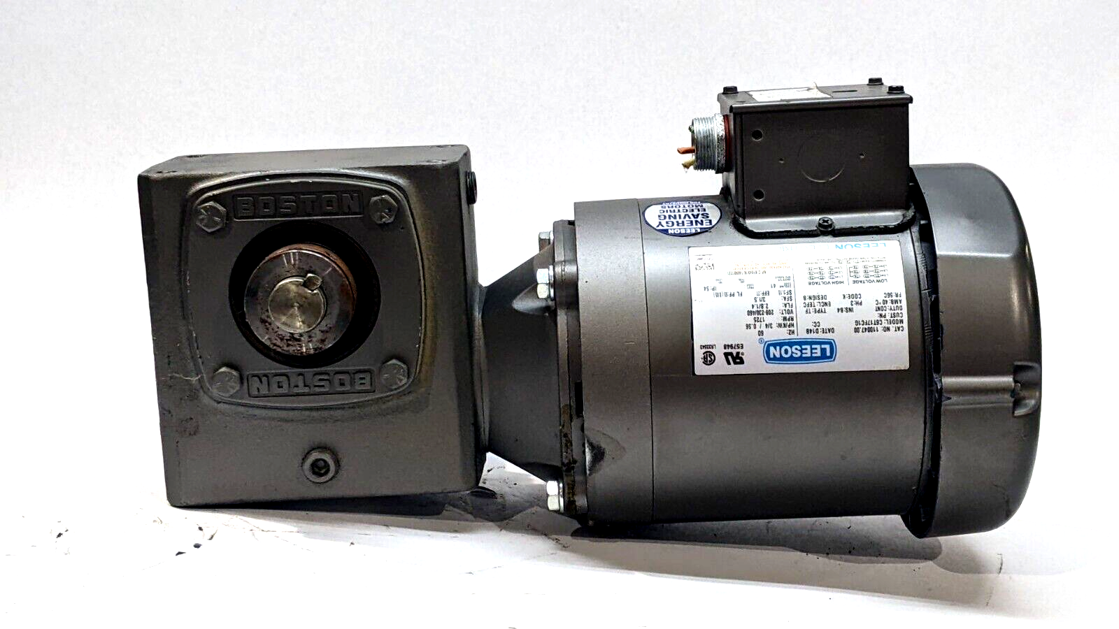 Leeson 110047.00 Electric Motor w/ Boston Gear HF721-50K-B5-HP-16 Speed Reducer - Maverick Industrial Sales