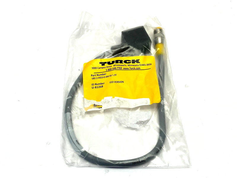 Turck VBS 2-F653-0.4M-RS 5.3T Valve Cordset U-81268 - Maverick Industrial Sales