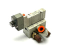 SMC SY3140-5LOU-01T Solenoid Valve w/ SY3000-27-1 Manifold Base - Maverick Industrial Sales