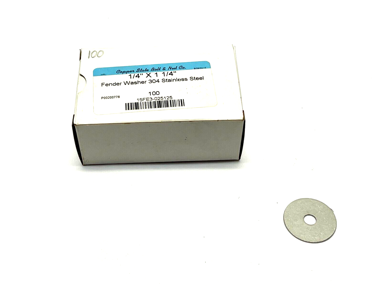 Copper State Bolt & Nut 15FE3-025125 Fender Washer 1/4" x 1-1/4  PKG OF 100 - Maverick Industrial Sales