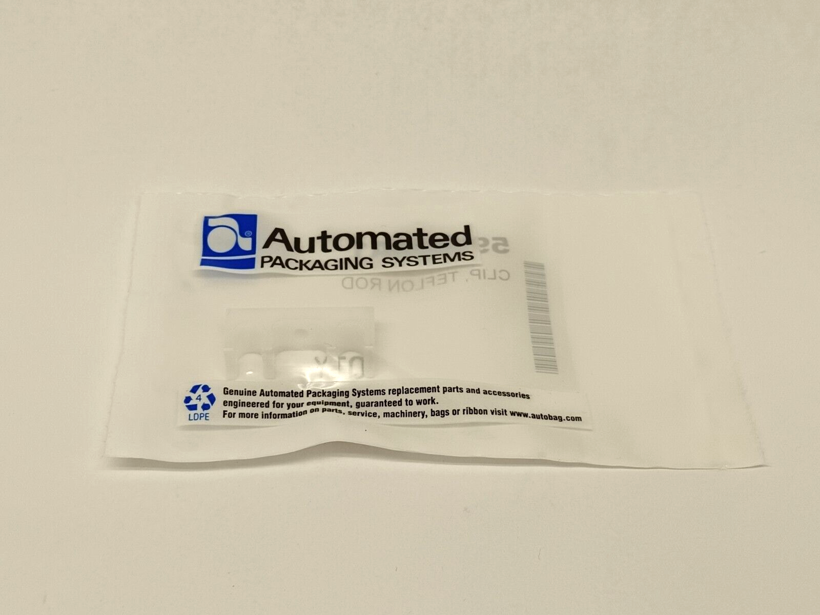 Automated Packaging Systems 595070A1 Teflon Rod Clip - New - Maverick Industrial Sales