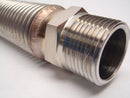 26" OAL 1" Inch ID Convoluted Stainless Steel Tubing 1-5/16"-12 Threaded Ends - Maverick Industrial Sales