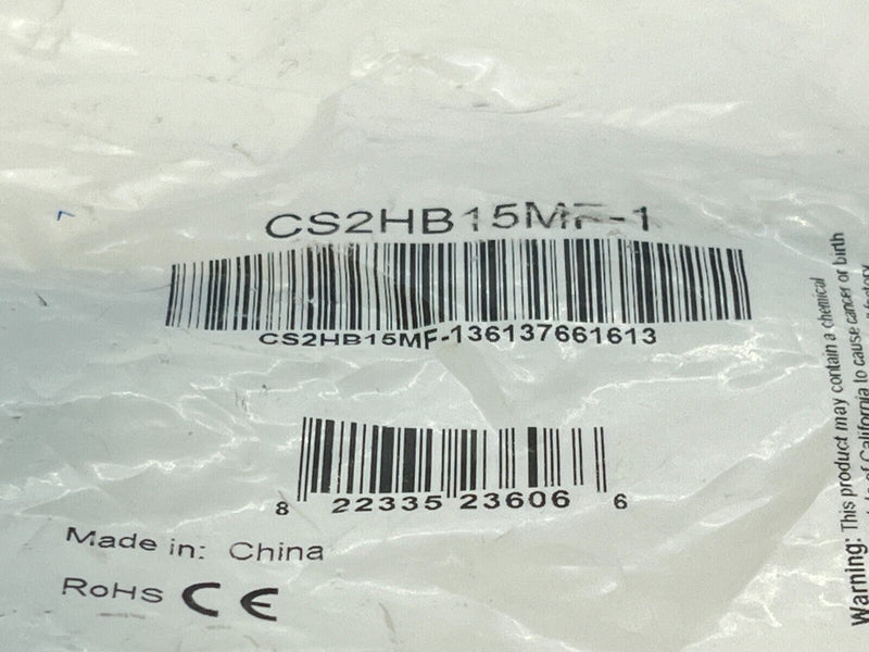 L-Com CS2HB15MF-1 Premium Molded D-Sub Cable Black HD15 Male/Female 1ft - Maverick Industrial Sales